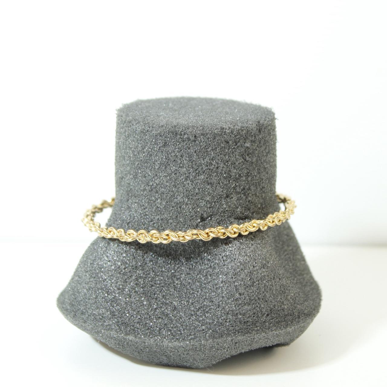 Vintage Gold Tone Braided Rope Bangle Bracelet Twisted Cable Wire Statement
