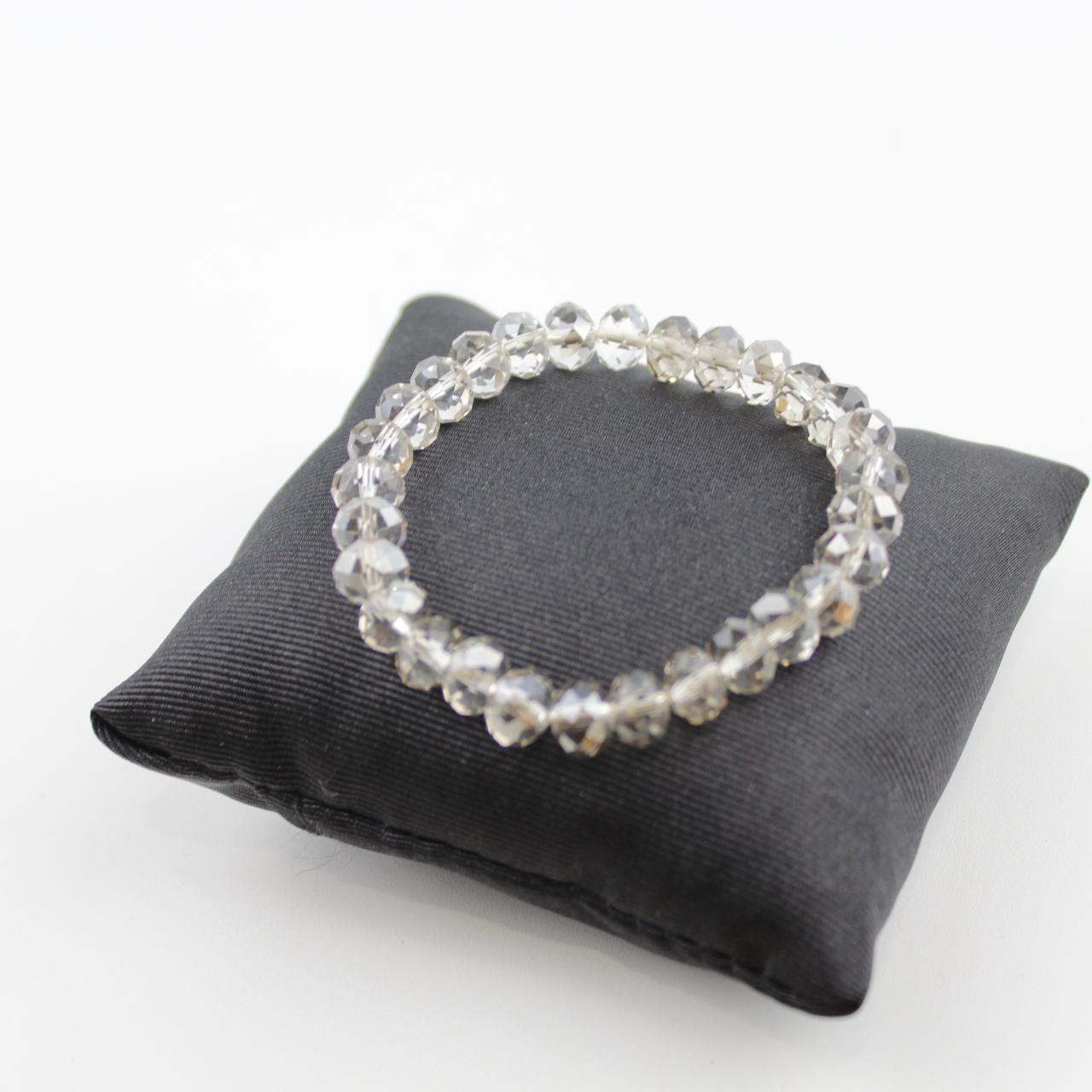Stretch Crystal Bracelet Faceted Clear Bead Jewelry Elegant
