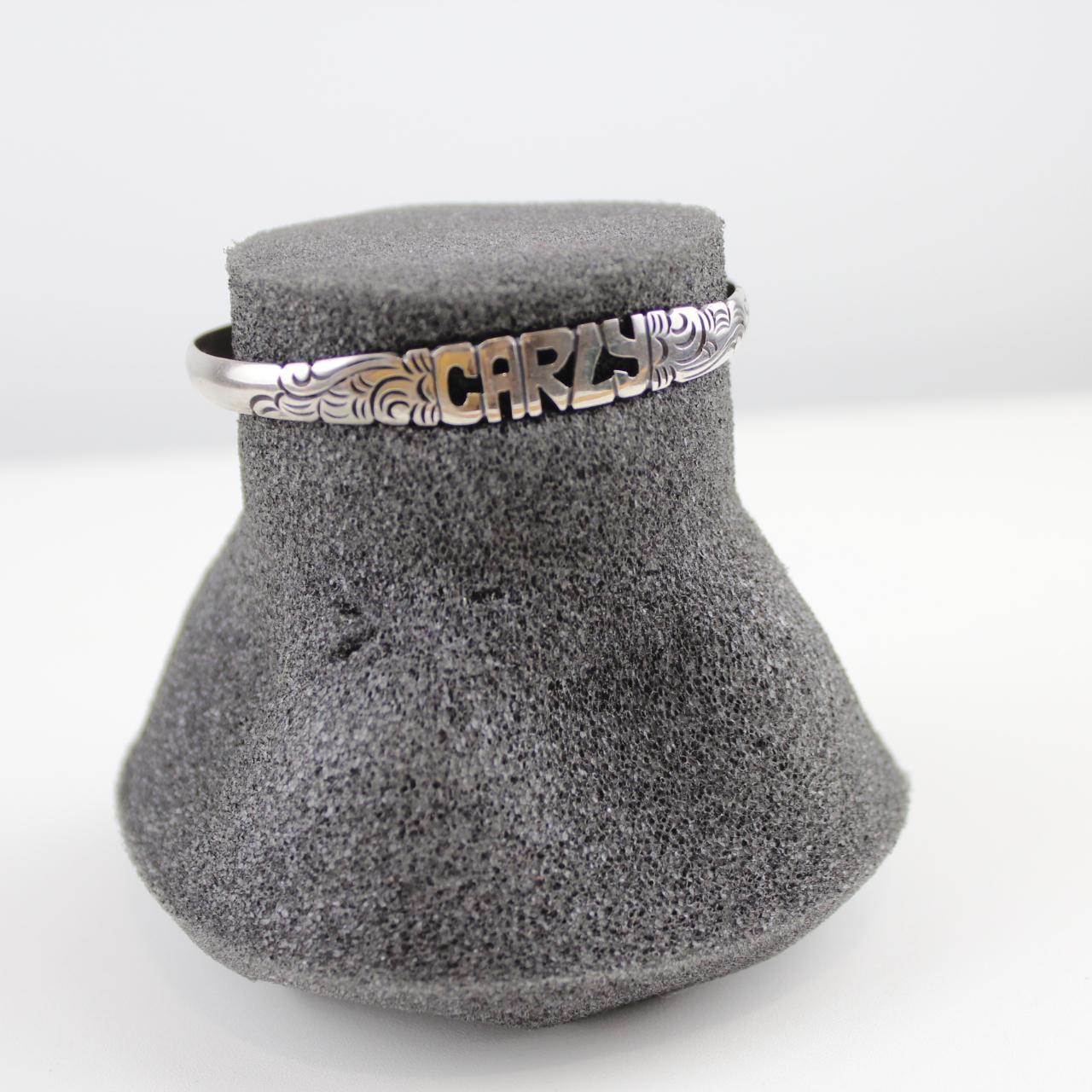 Personalized Engraved Name Cuff Bracelet Carly Custom Jewelr
