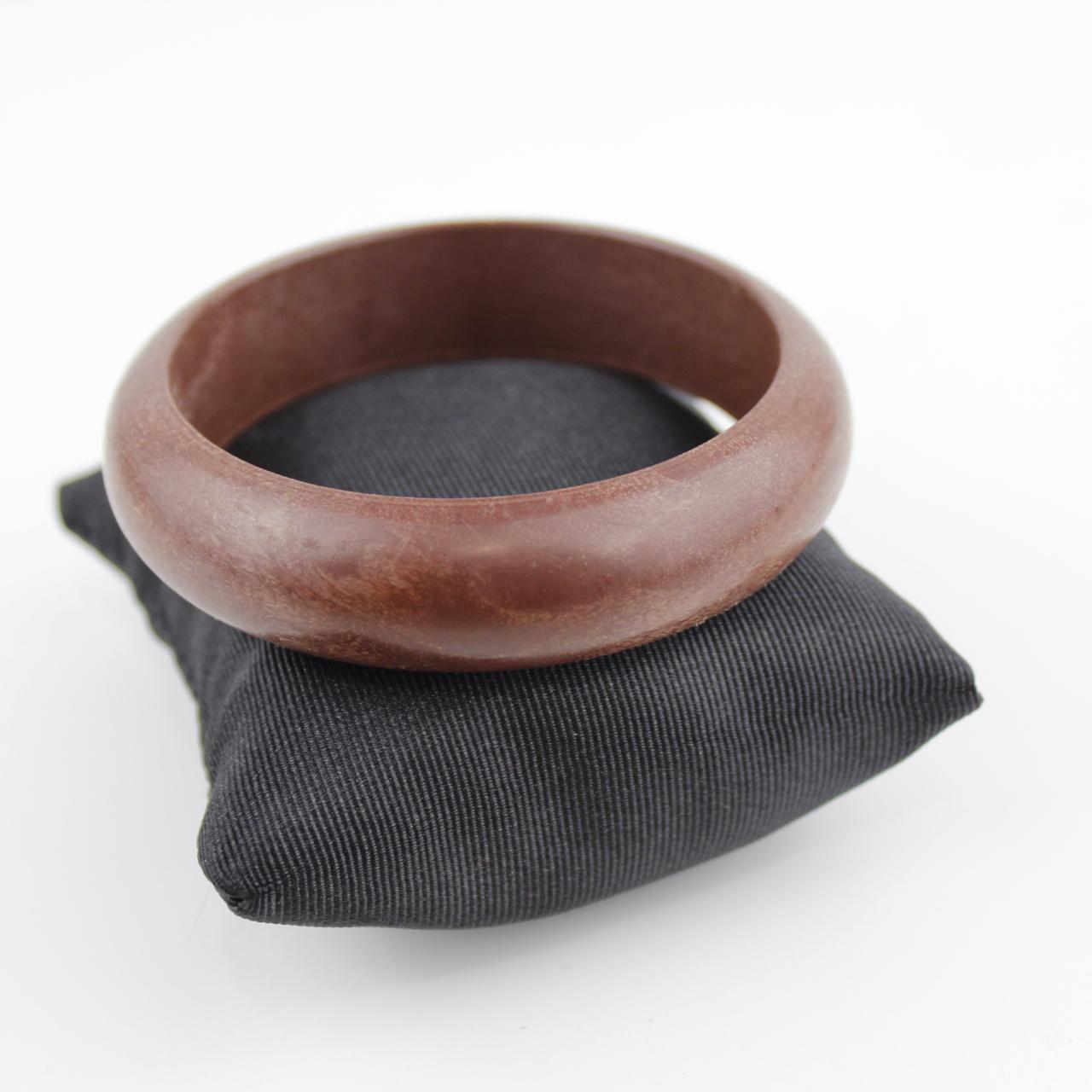 Brown Matte Bangle Bracelet Wooden Jewelry Handmade Fashion