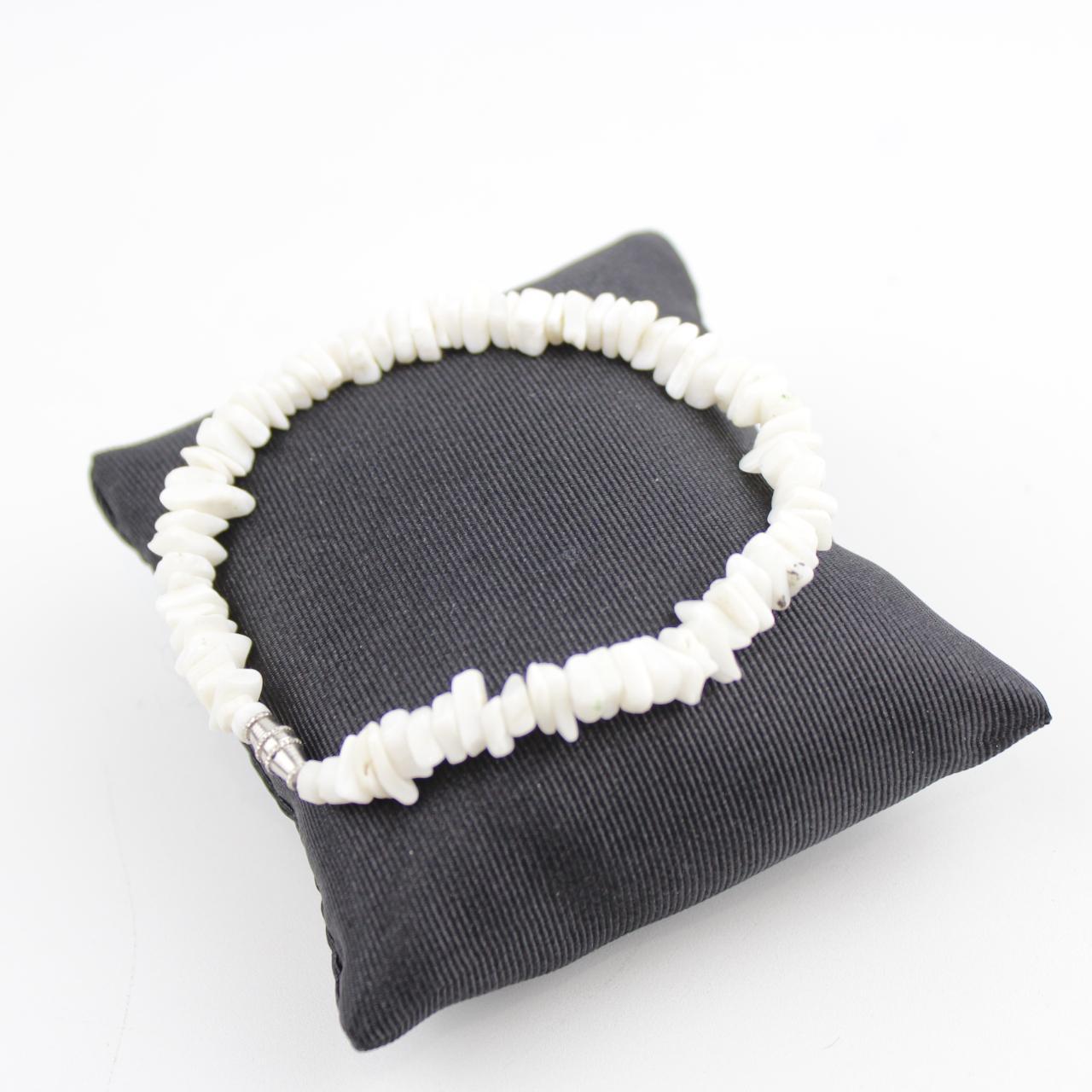 White Coral Chip Bracelet Natural Shell Jewelry Fashion Acce