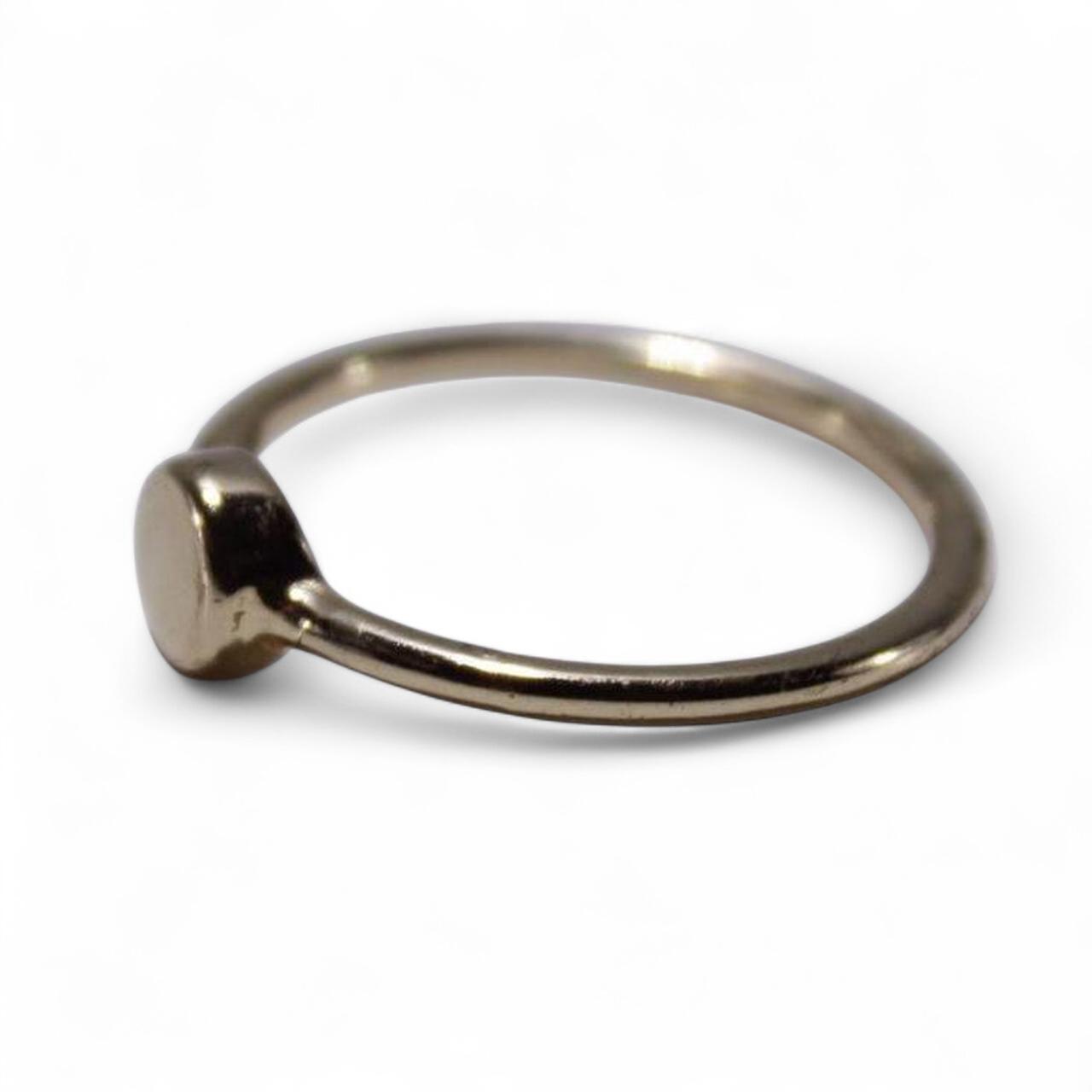 Minimalist Solitaire Ring Gold Tone Square