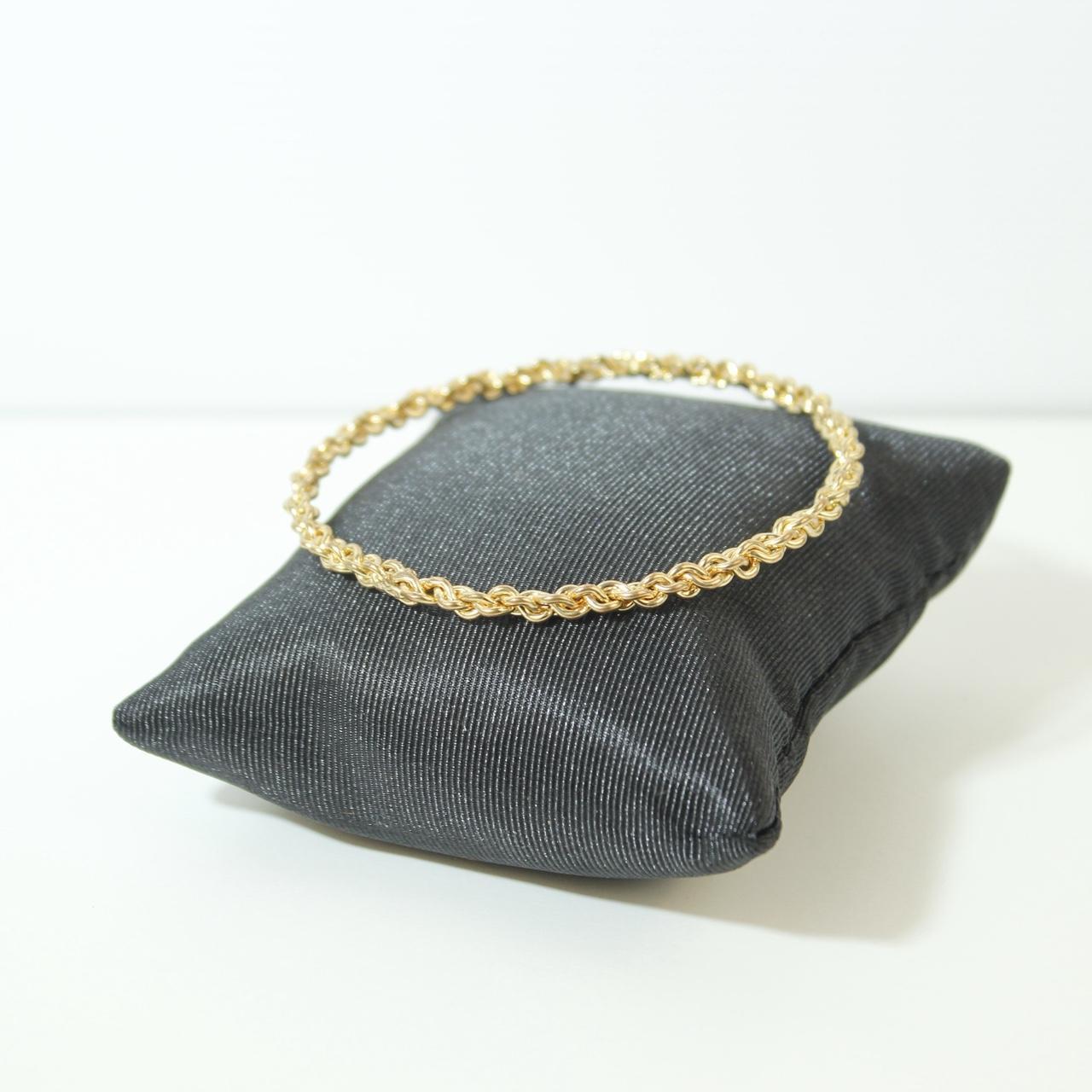 Vintage Gold Tone Braided Rope Bangle Bracelet Twisted Cable Wire Statement