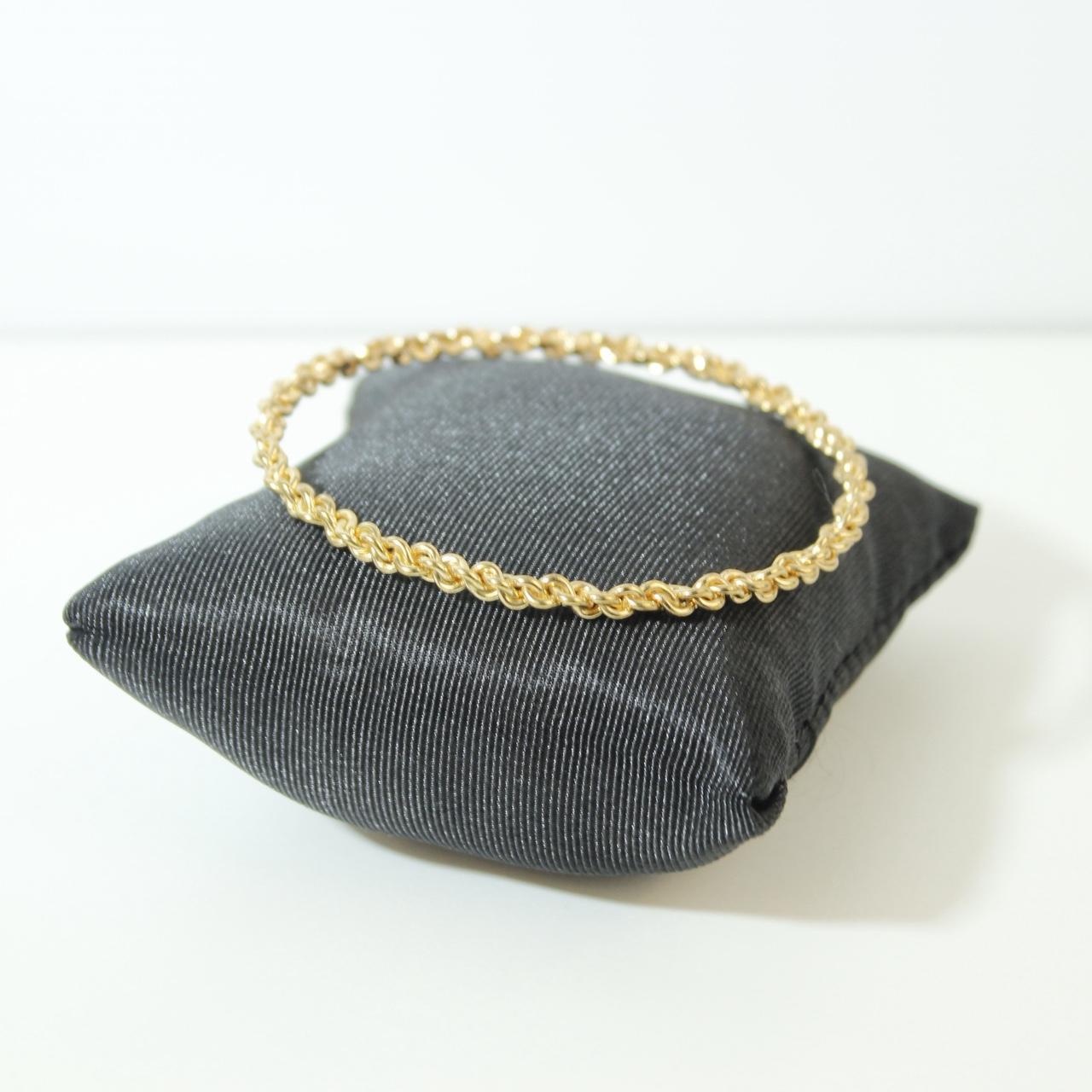 Vintage Gold Tone Braided Rope Bangle Bracelet Twisted Cable Wire Statement