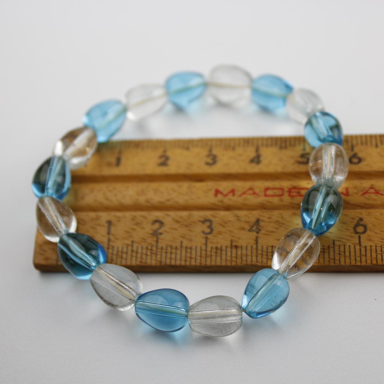Stretch Blue Clear Crystal Bracelet Bead Jewelry Fashion Acc
