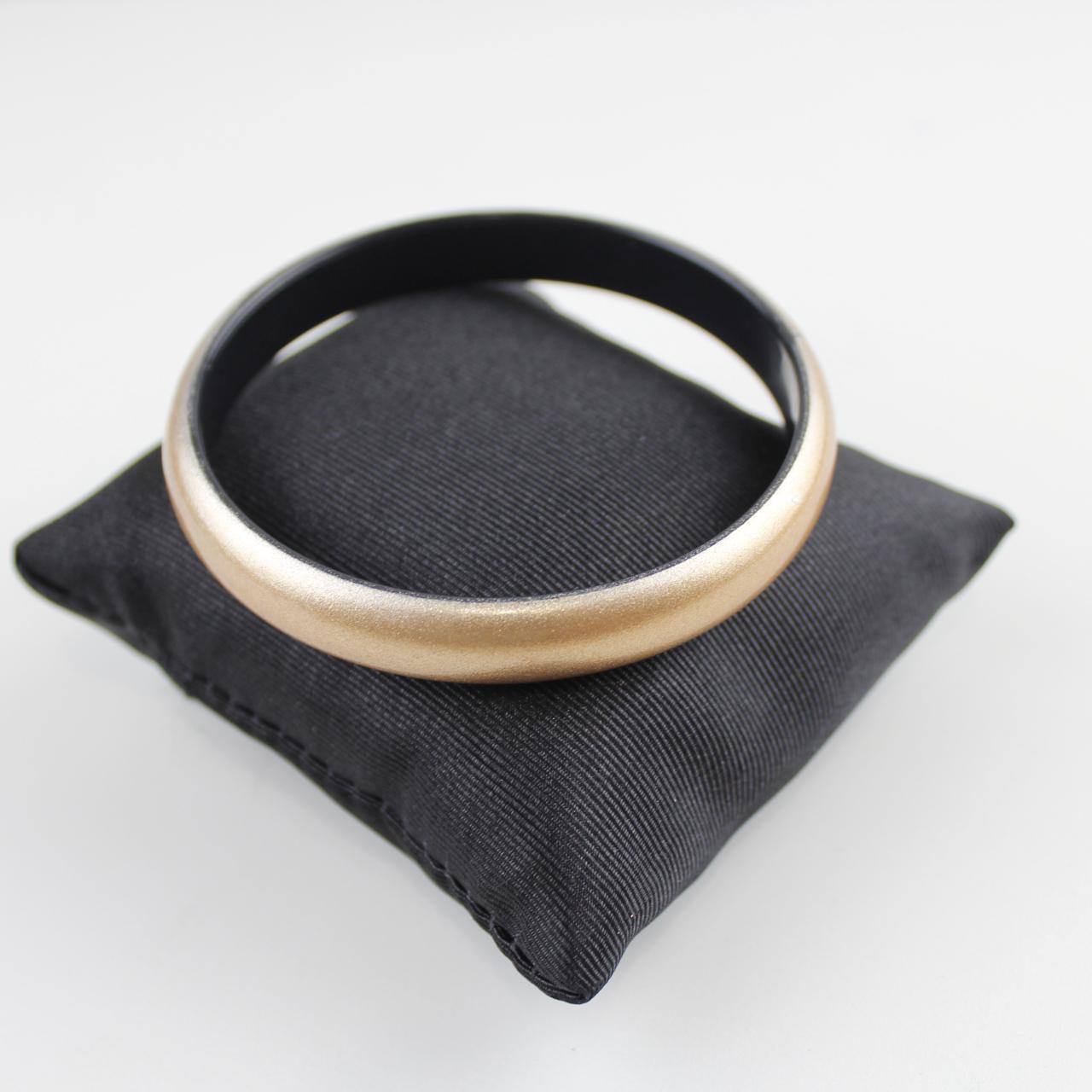 Statement Bangle Bracelet Rose Gold colour & Black Jewellery