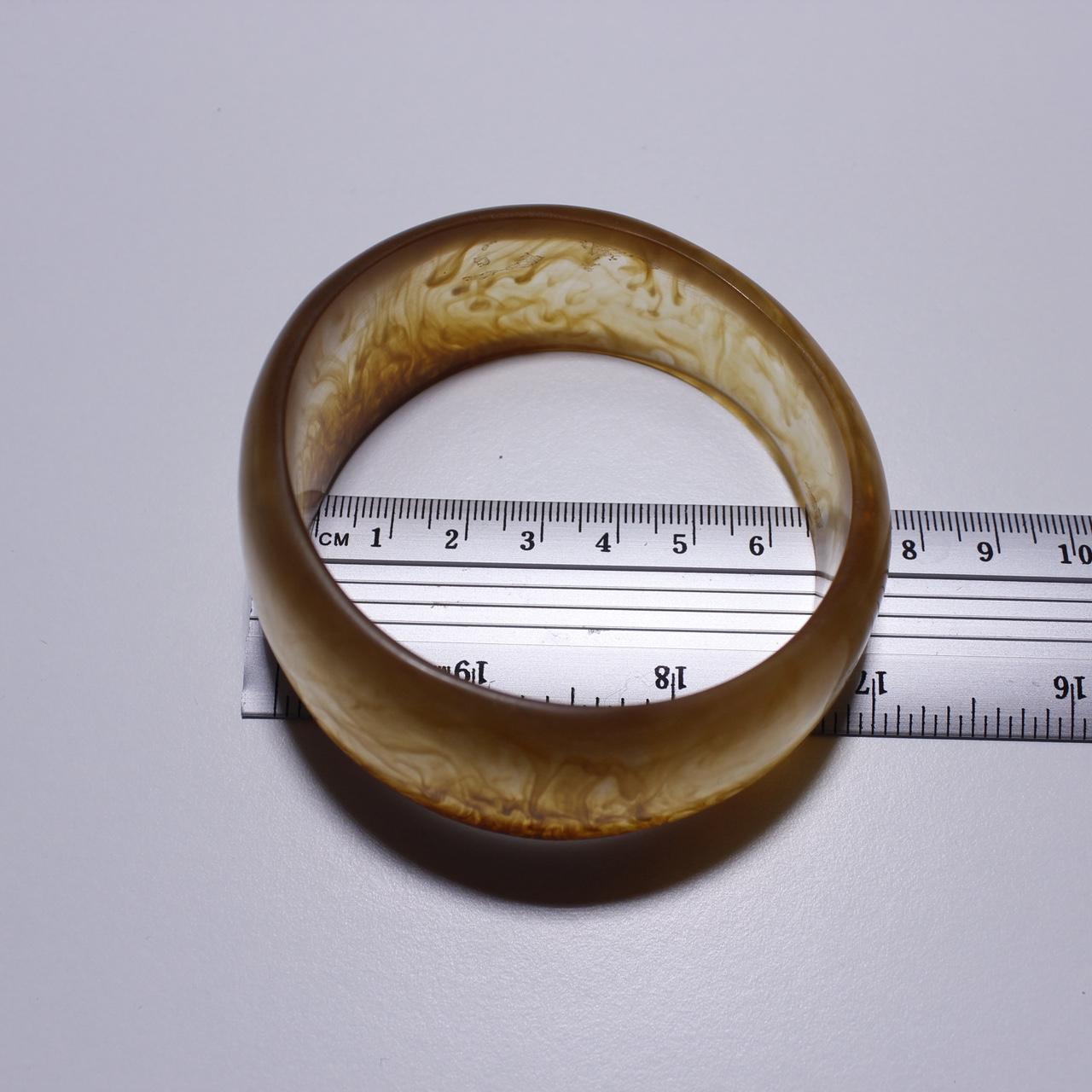 Vintage Amber Lucite Bangle Bracelet Chunky Marbled