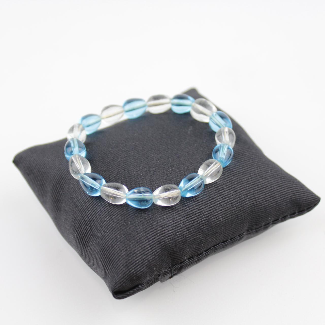 Stretch Blue Clear Crystal Bracelet Bead Jewelry Fashion Acc