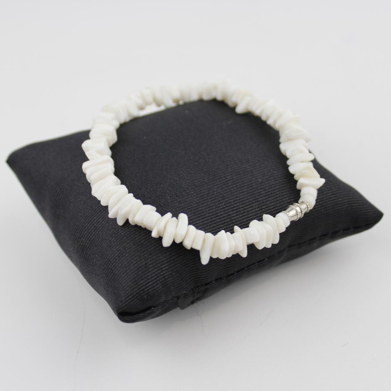 White Coral Chip Bracelet Natural Shell Jewelry Fashion Acce