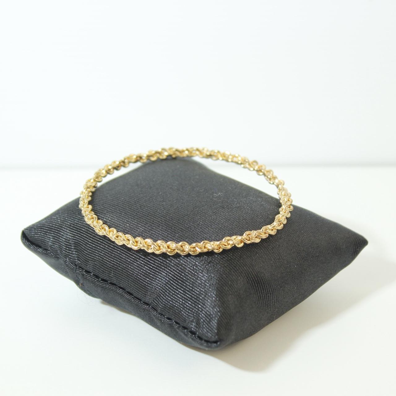 Vintage Gold Tone Braided Rope Bangle Bracelet Twisted Cable Wire Statement