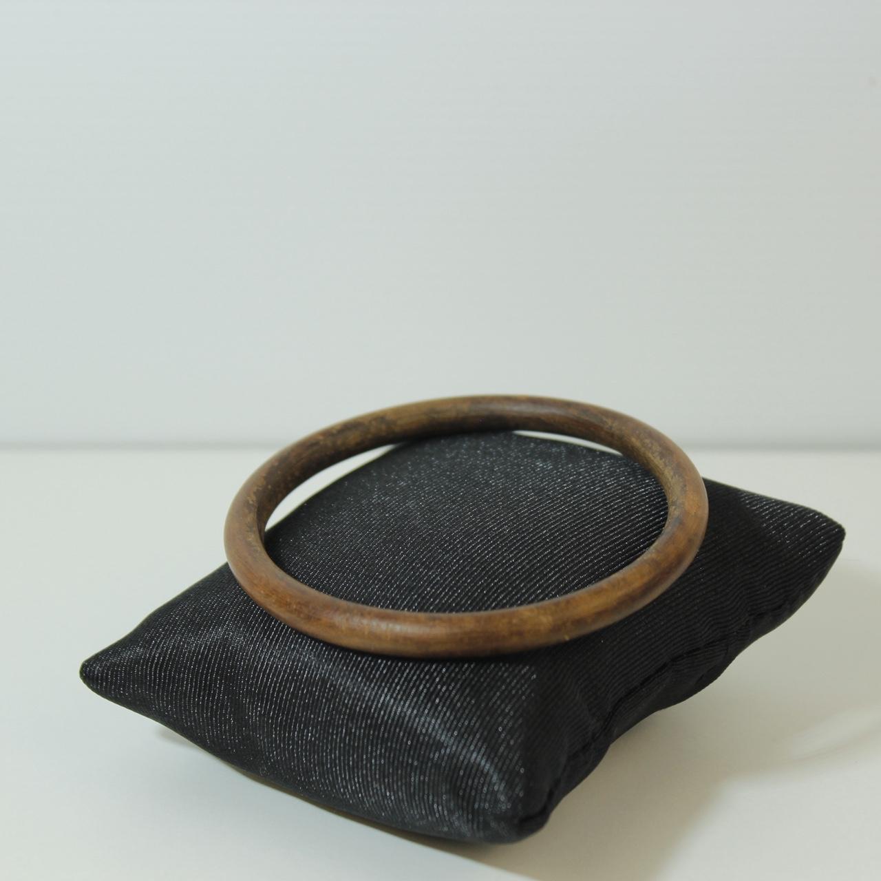 Natural Wood Bangle Bracelet Solid Brown Handcrafted Boho Ethnic Minimalist