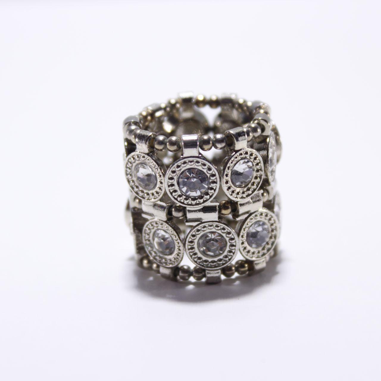 Wide Stretch Band Ring Pave Rhinestone Clear Expandable