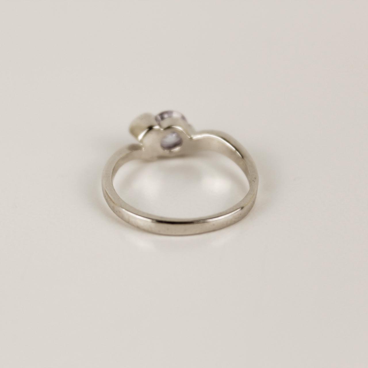Silver tone Heart Amethyst Promise Ring Romance   Good pre-loved condition. Mino