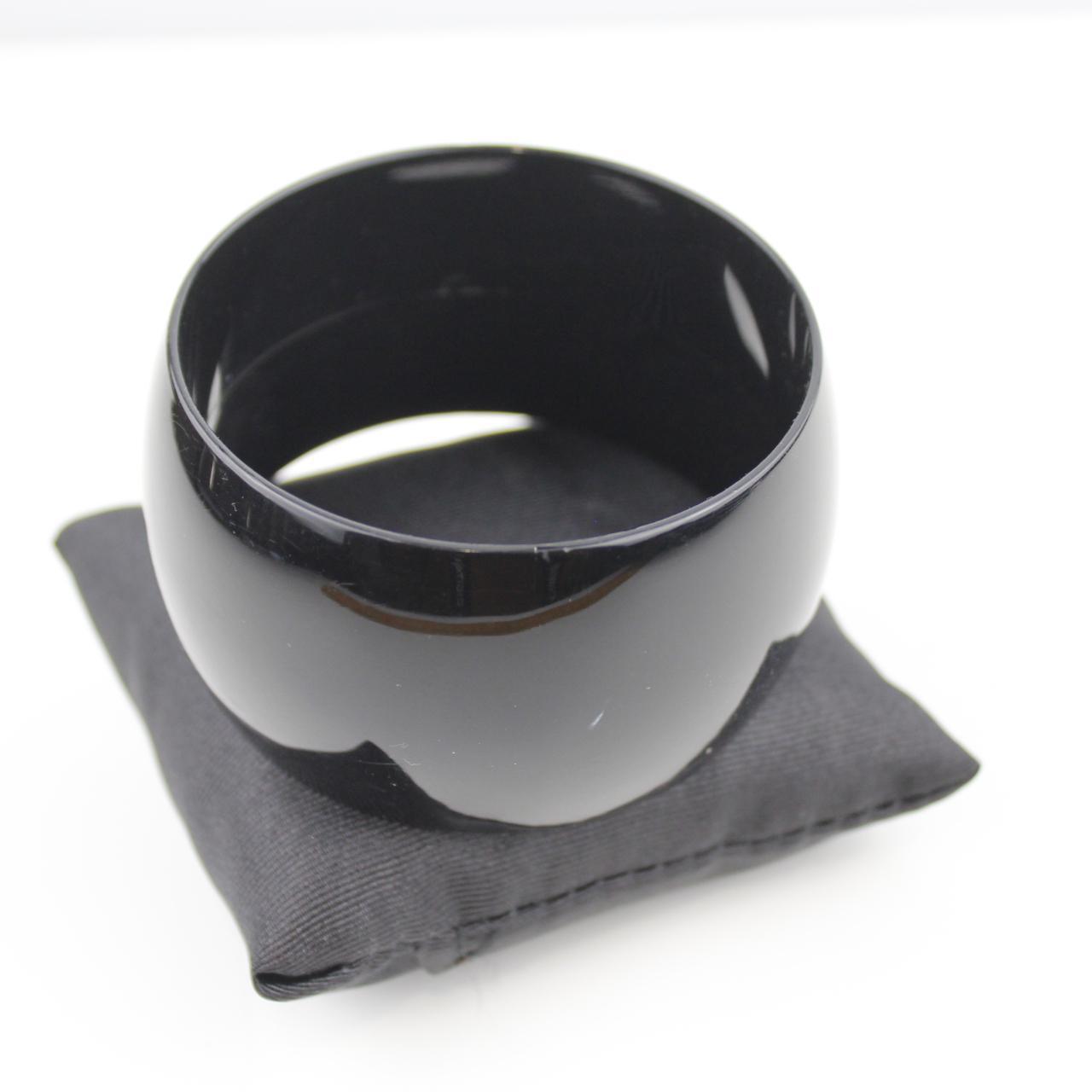 Glossy Black Bangle Bracelet Polished Jewelry Fashion Access