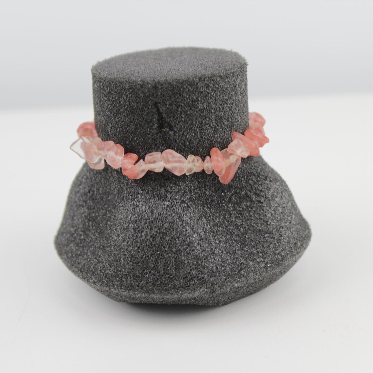 Rose Quartz Bracelet Pink Tumbled Stones Stretch Jewelry  Go