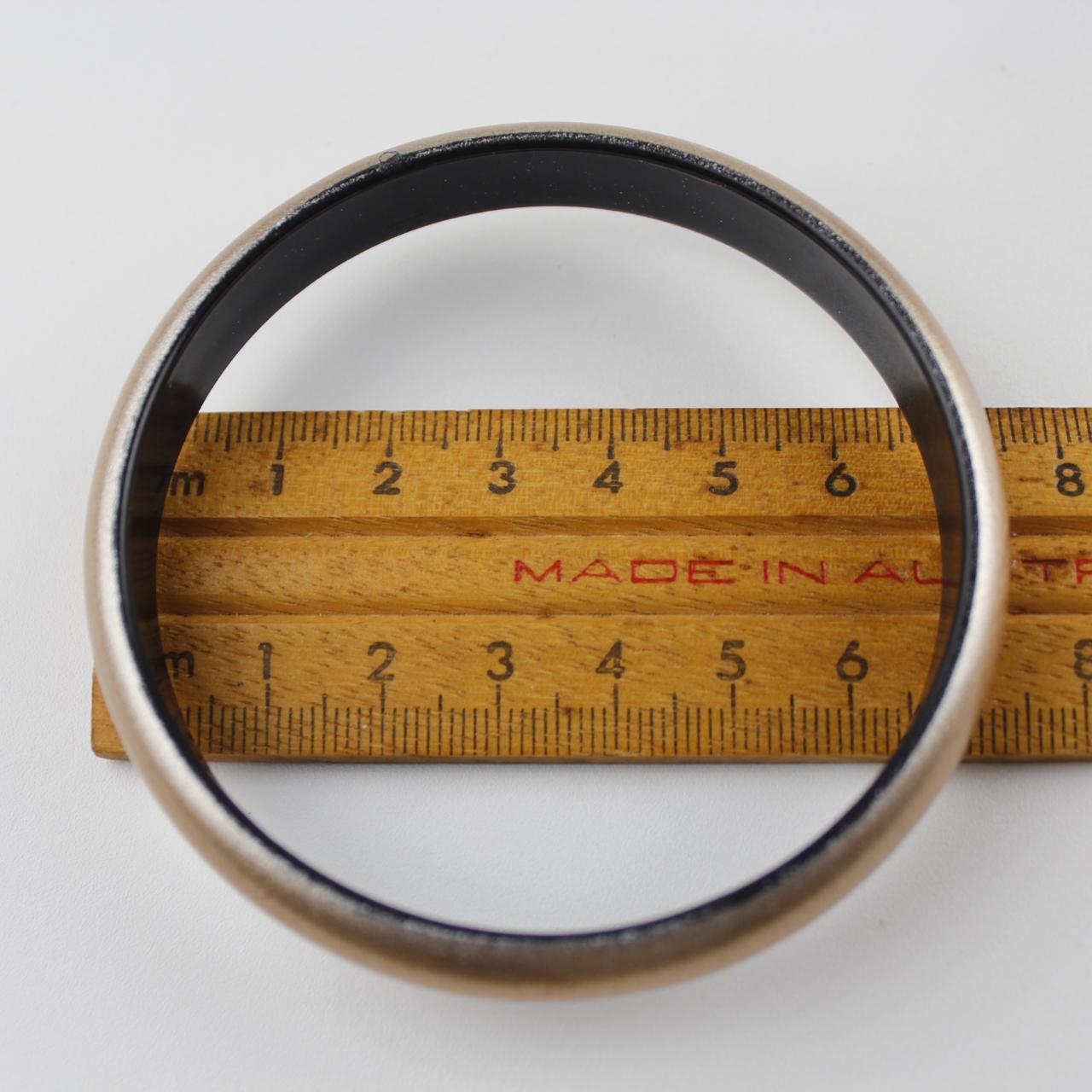 Statement Bangle Bracelet Rose Gold colour & Black Jewellery