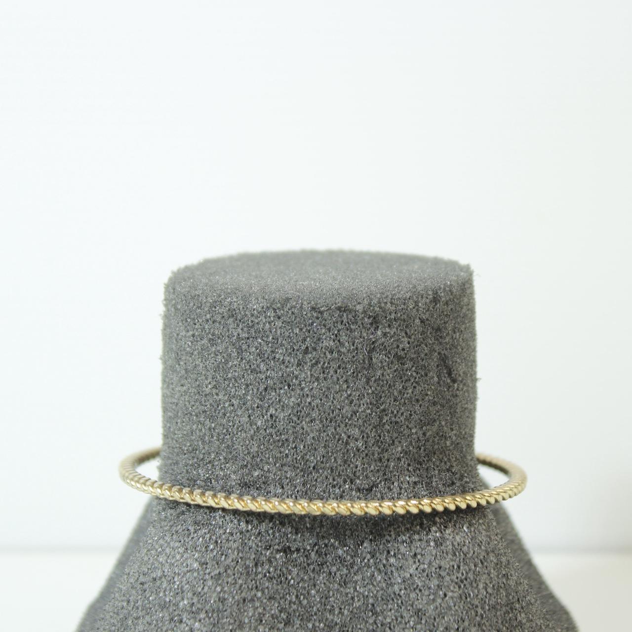 Gold Tone Textured Bangle Bracelet Thin Stackable Minimalist