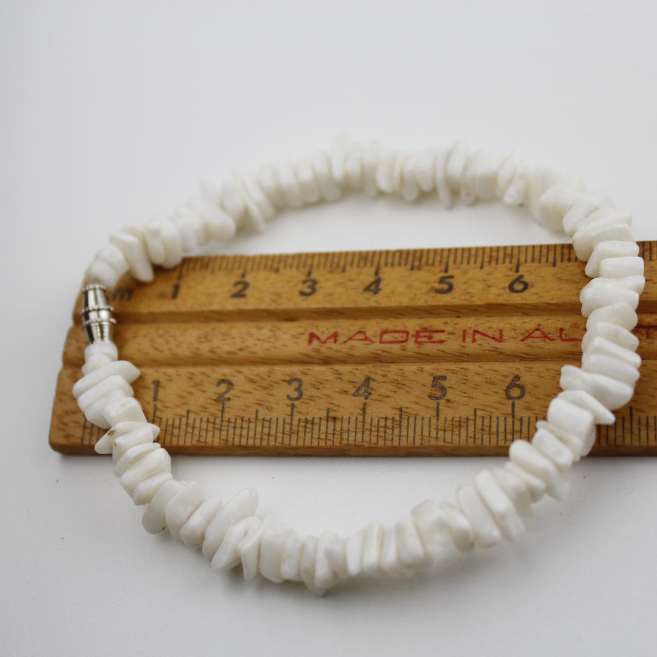 White Coral Chip Bracelet Natural Shell Jewelry Fashion Acce