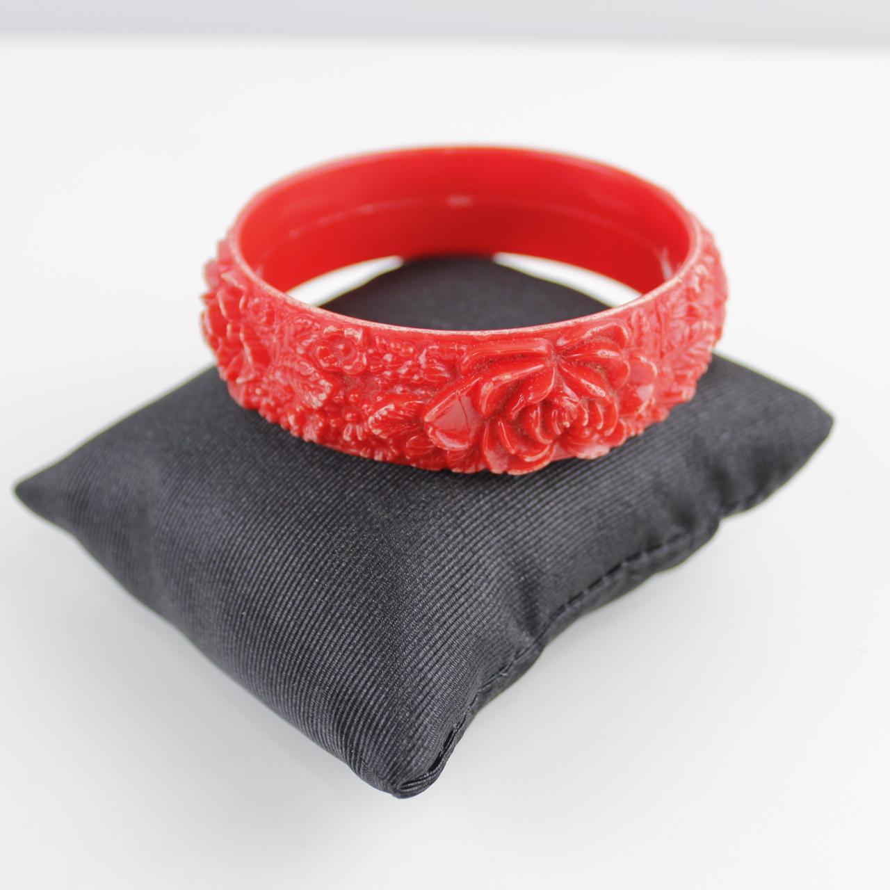 Vintage Red Celluloid Japanese Bangle  Good pre-loved condit