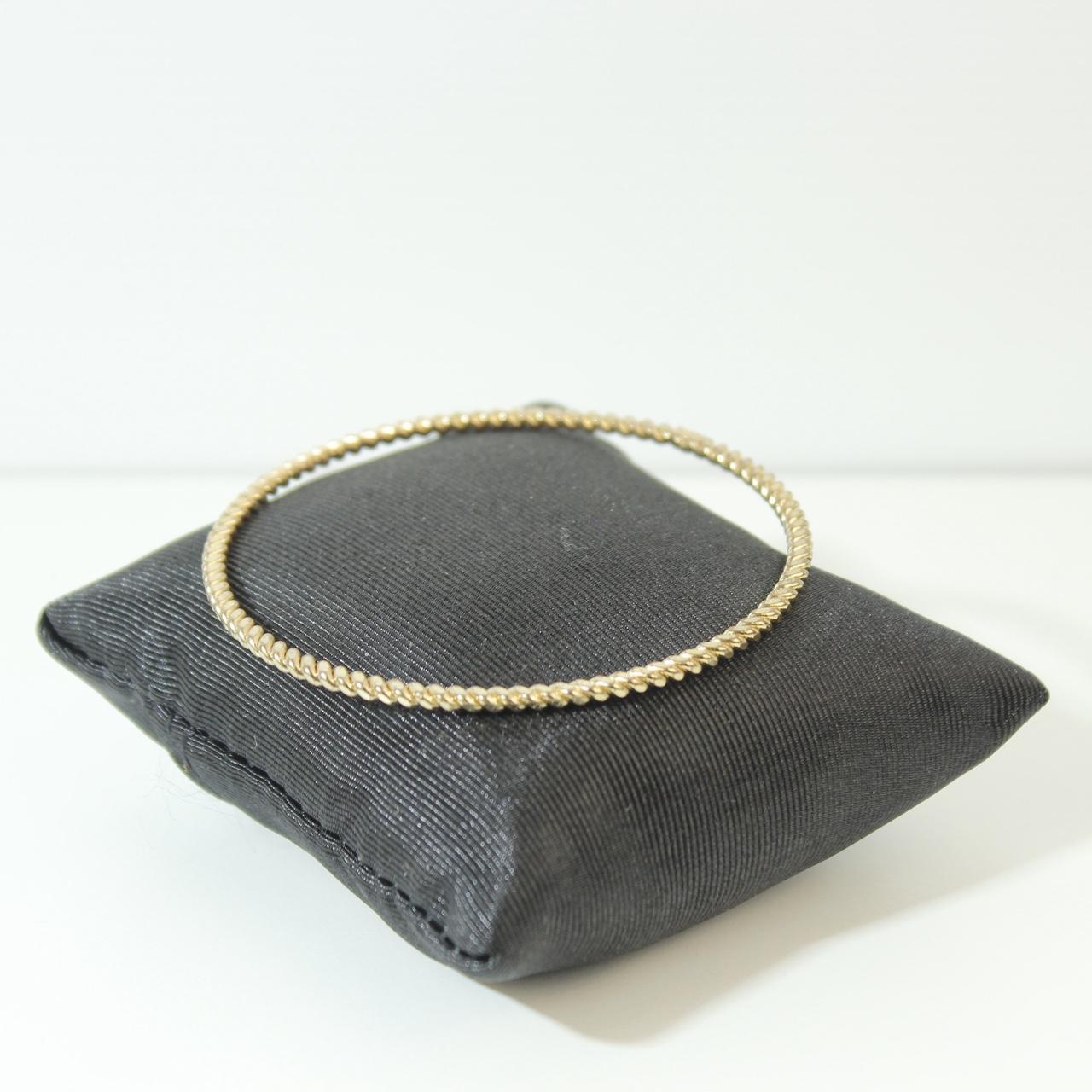 Gold Tone Textured Bangle Bracelet Thin Stackable Minimalist