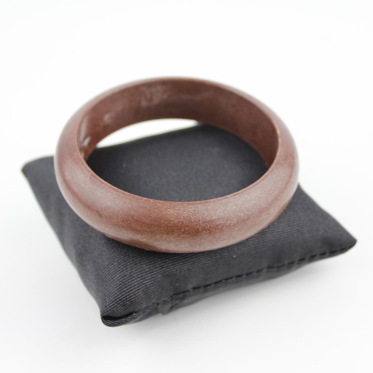 Brown Matte Bangle Bracelet Wooden Jewelry Handmade Fashion