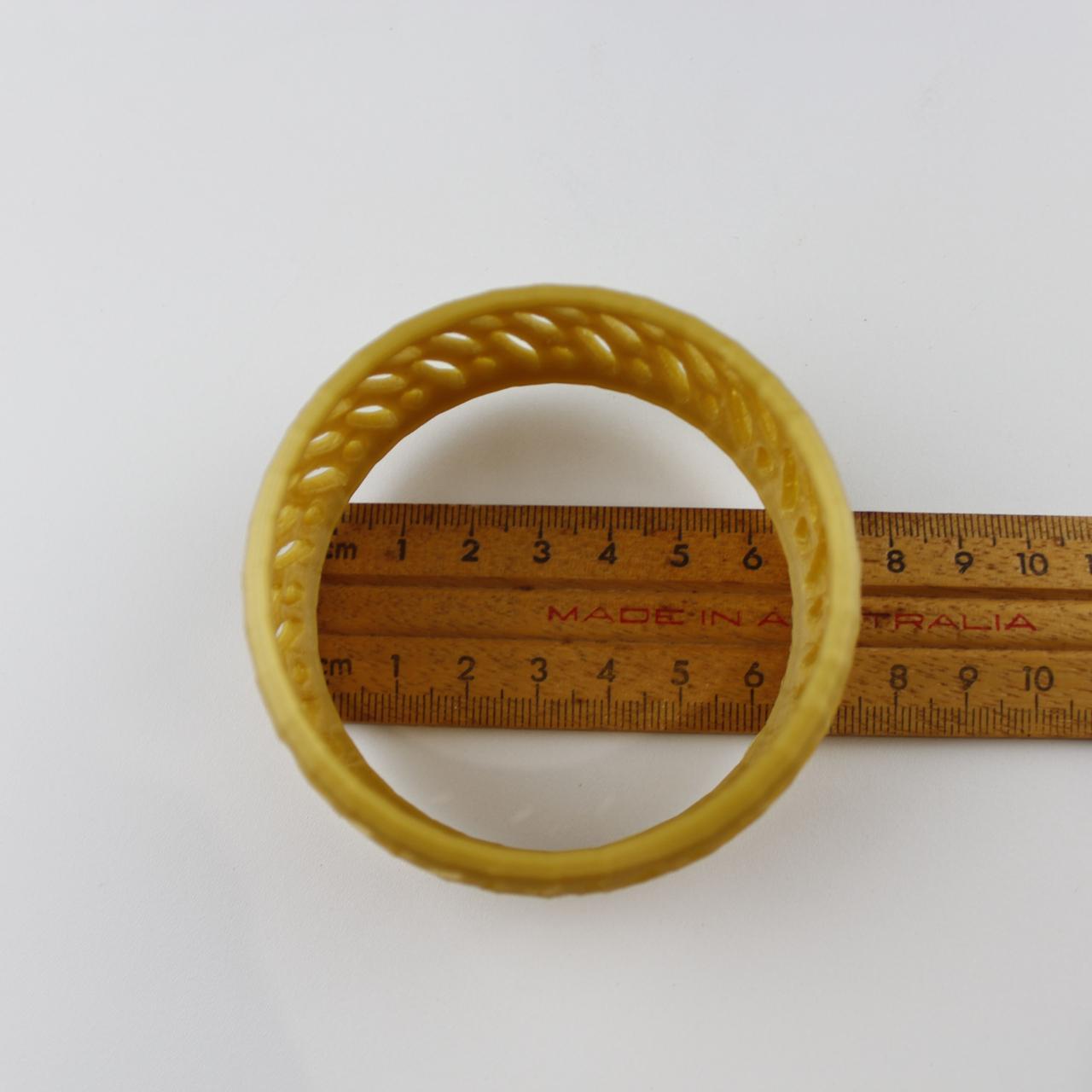 Printed Bracelet Yellow Plastic Geometric Bangle Fashion Jew