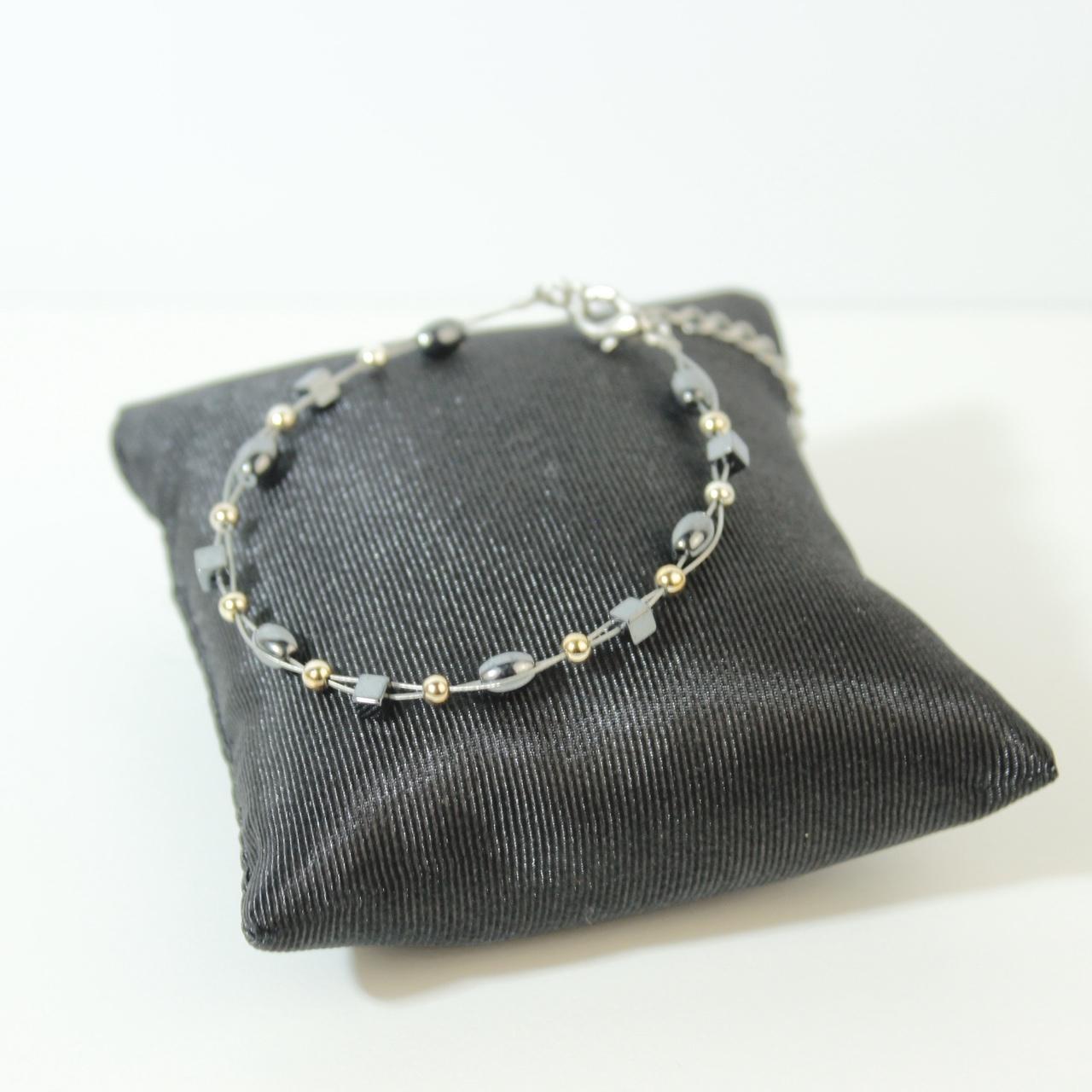 Silver tone Rhinestone Beaded Link Bracelet Sparkling Crystal Statement Boho