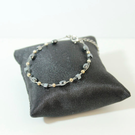 Silver tone Rhinestone Beaded Link Bracelet Sparkling Crystal Statement Boho