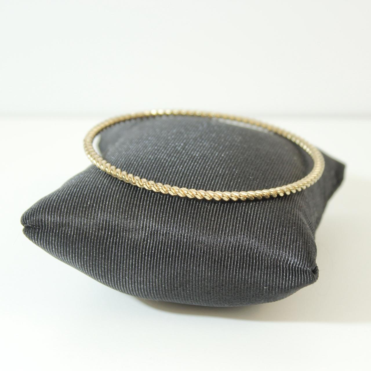 Gold Tone Textured Bangle Bracelet Thin Stackable Minimalist