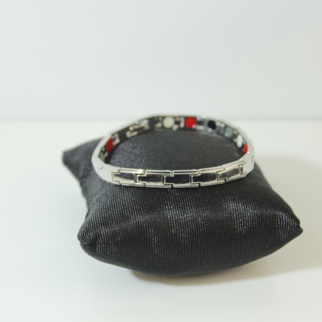 Magnetic Therapy Bracelet Silver Tone Link Healing Health
