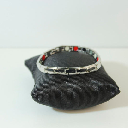 Magnetic Therapy Bracelet Silver Tone Link Healing Health