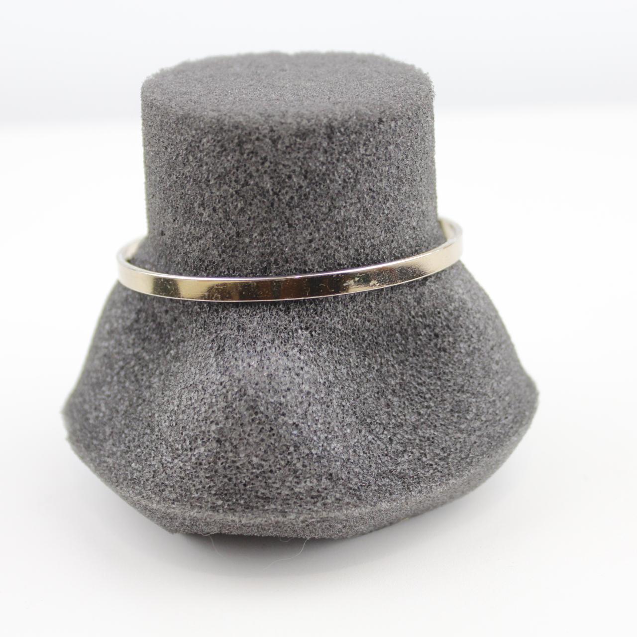 Gold Tone Bangle Bracelet Polished Smooth Minimalist Jewelry