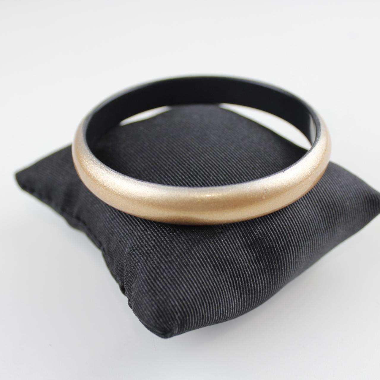 Statement Bangle Bracelet Rose Gold colour & Black Jewellery