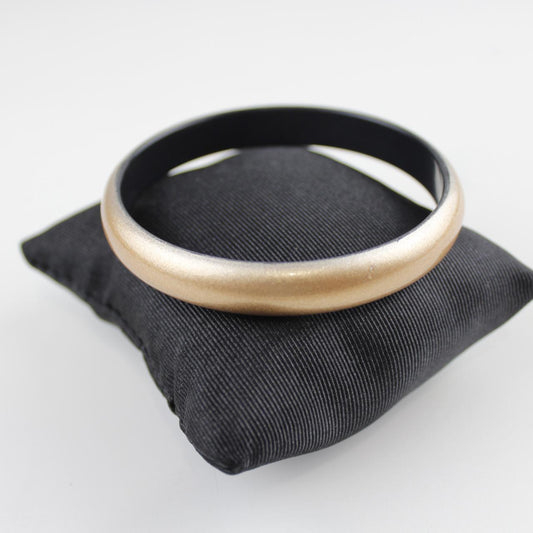 Statement Bangle Bracelet Rose Gold colour & Black Jewellery