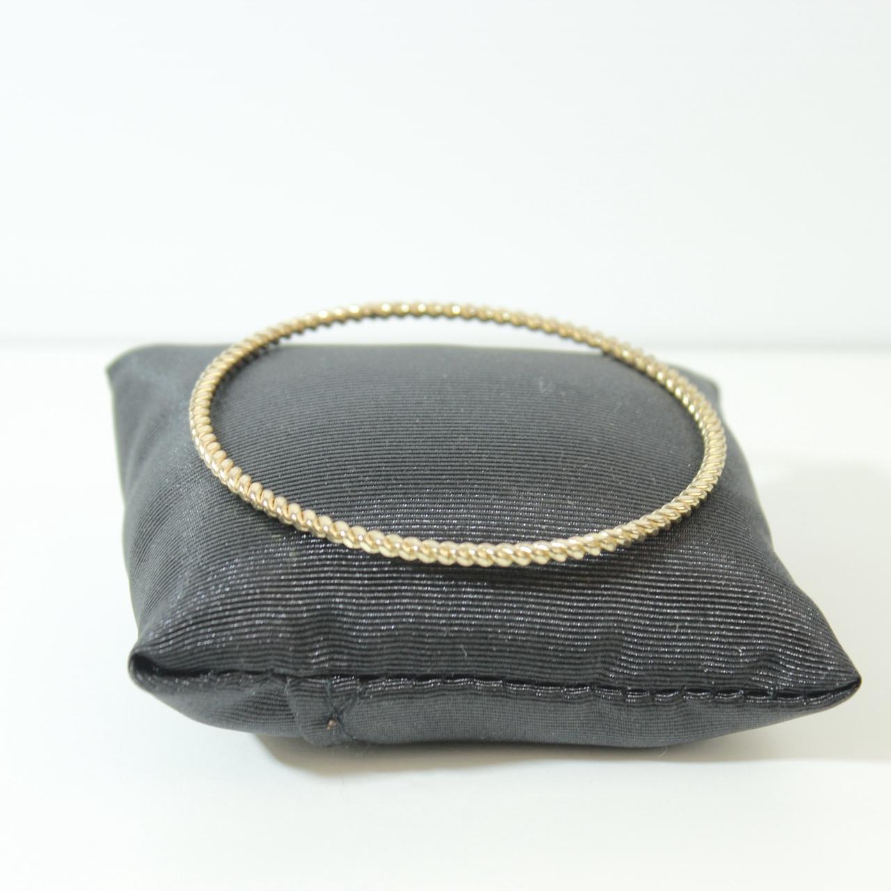 Gold Tone Textured Bangle Bracelet Thin Stackable Minimalist