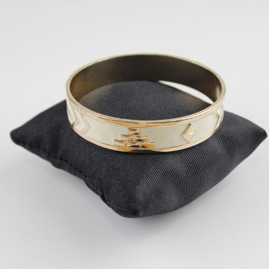 Gold Tone & Enamel - Statement Bracelet Contemporary Stateme