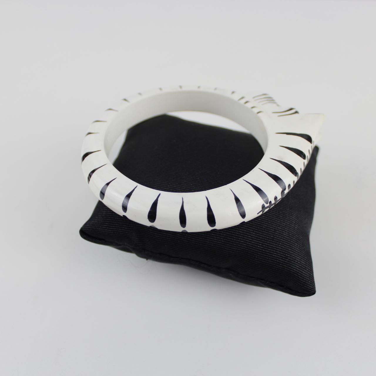 Zebra Head Bangle Bracelet - White and Black - Whimsical Des