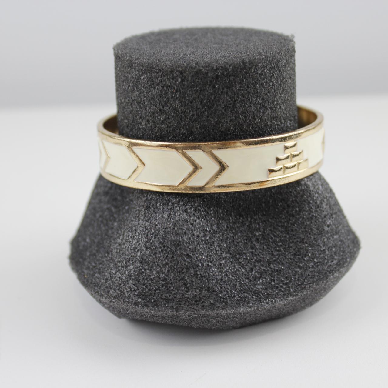 Gold Tone & Enamel - Statement Bracelet Contemporary Stateme
