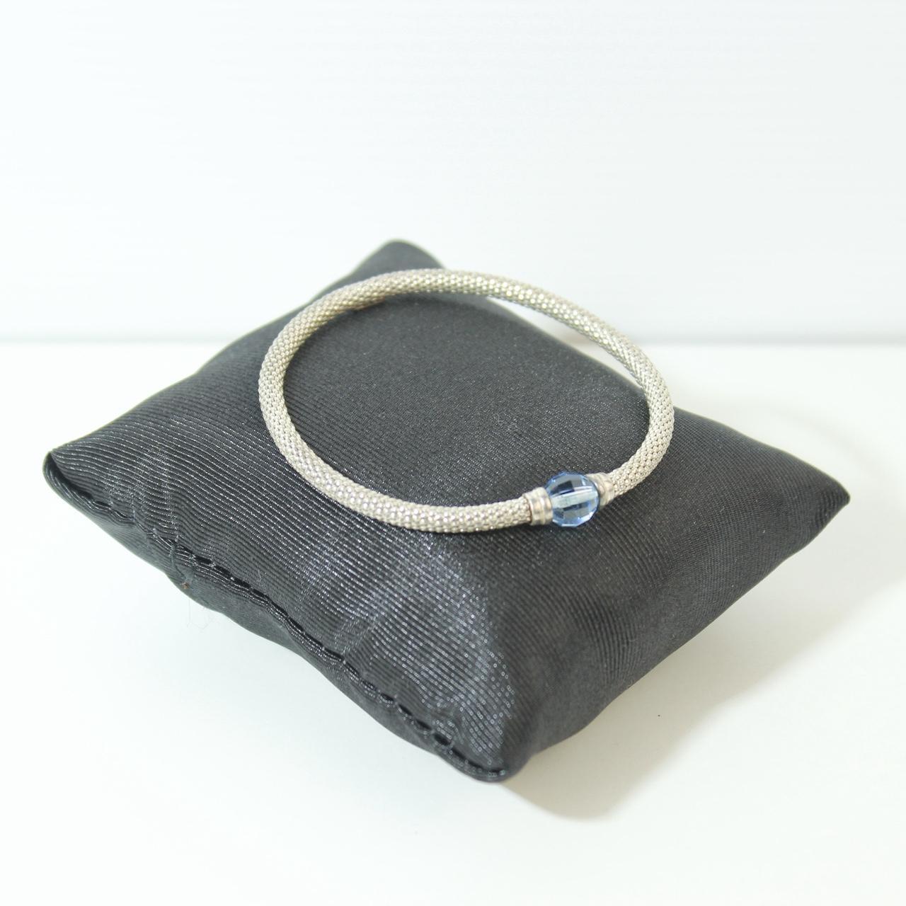 Stardust Bracelet Light Blue Crystal Mesh Silver Tone