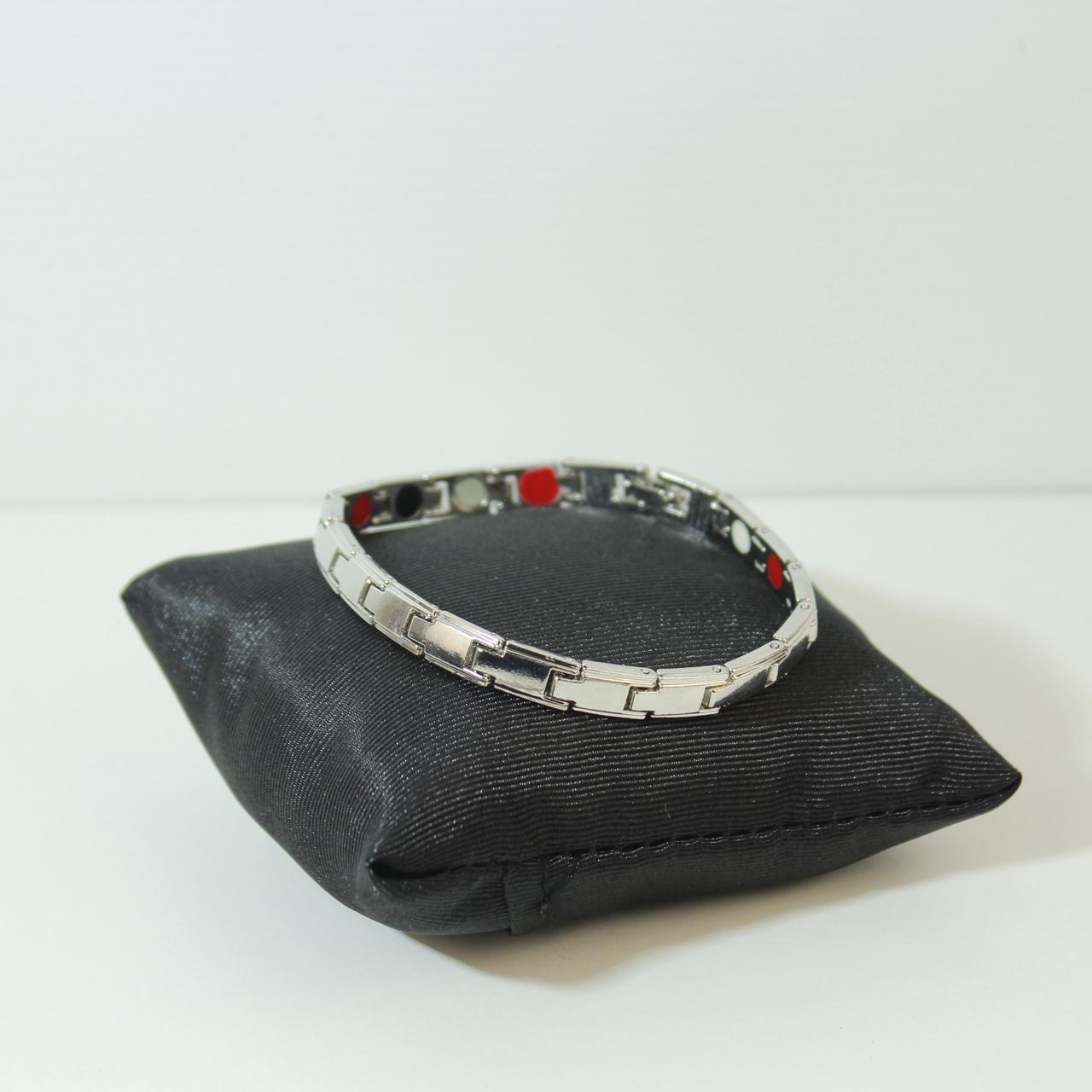 Magnetic Therapy Bracelet Silver Tone Link Healing Health