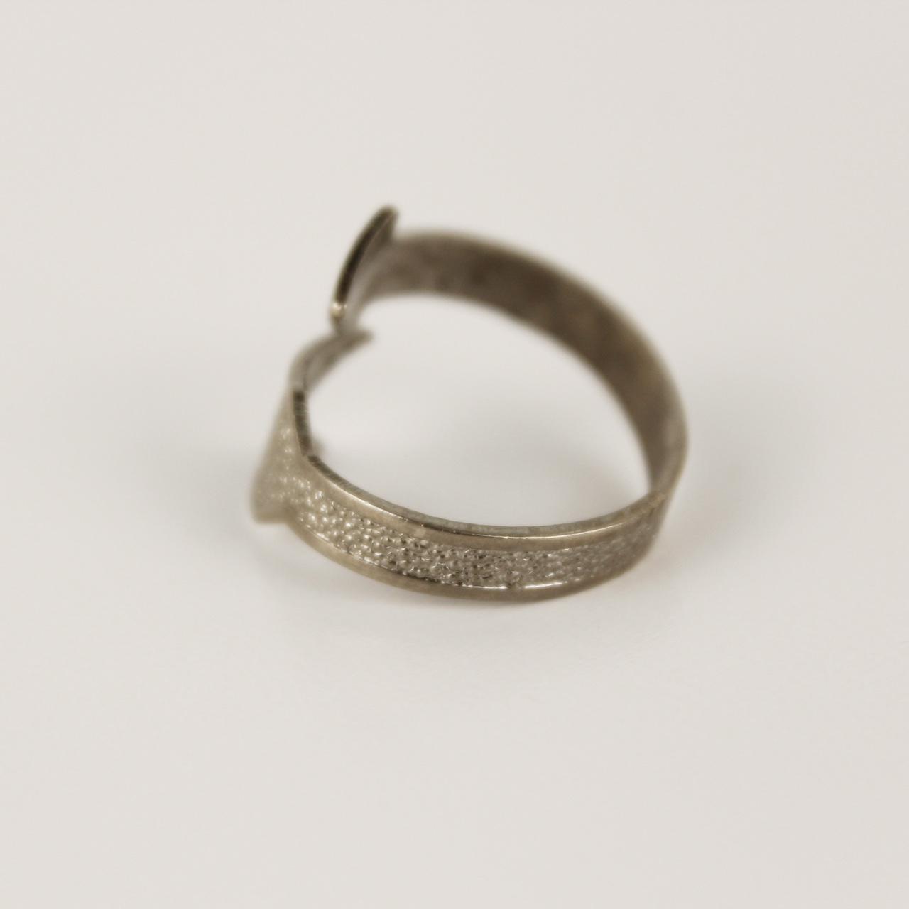 Silver tone Adjustable Arrow Ring Wrap Band Textured Boho Hippie Style Statement