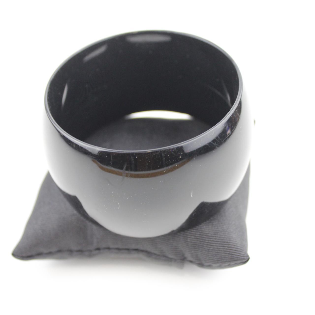 Glossy Black Bangle Bracelet Polished Jewelry Fashion Access