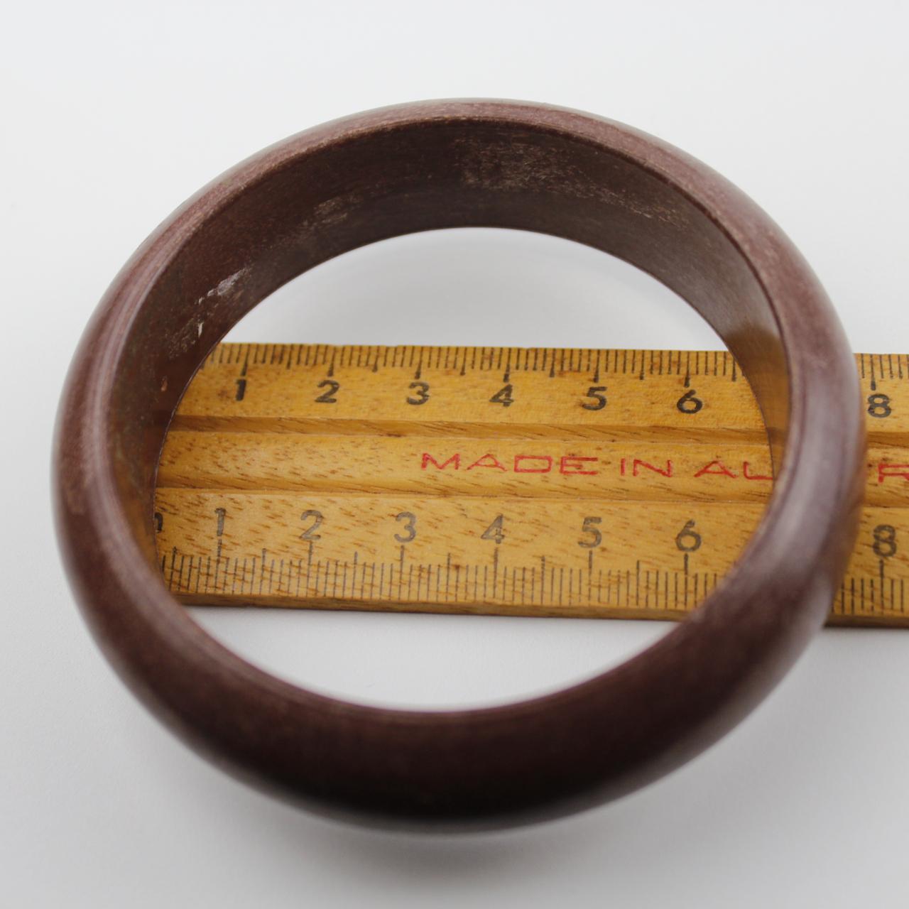 Brown Matte Bangle Bracelet Wooden Jewelry Handmade Fashion