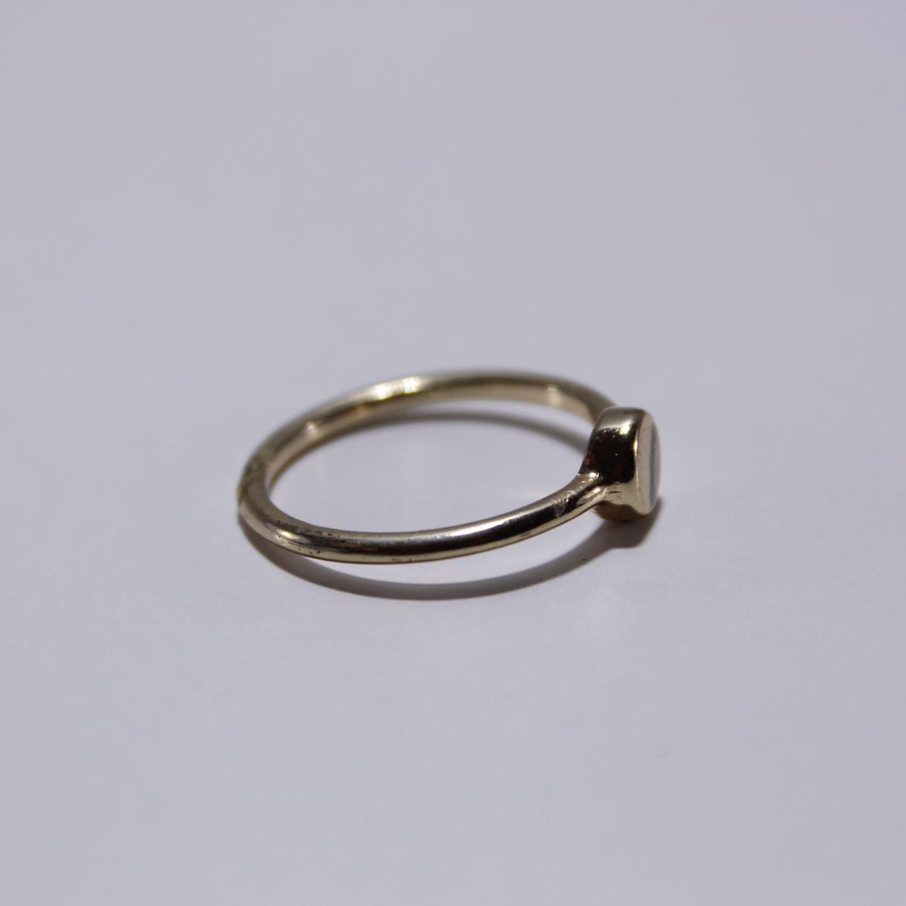Minimalist Solitaire Ring Gold Tone Square