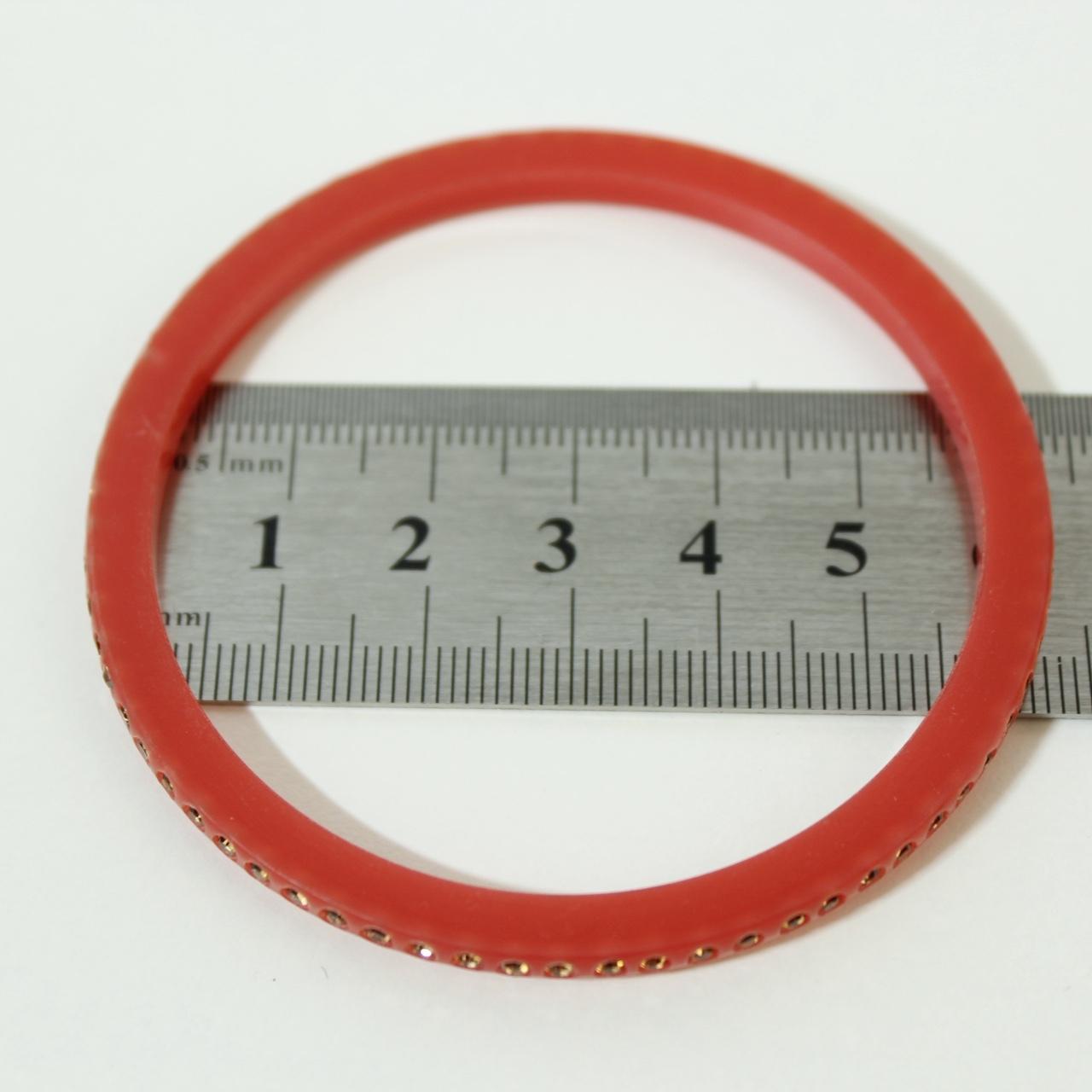 Kids Red Resin Bangle Bracelets Gold Glitter Inlay Textured Sparkle Stacking