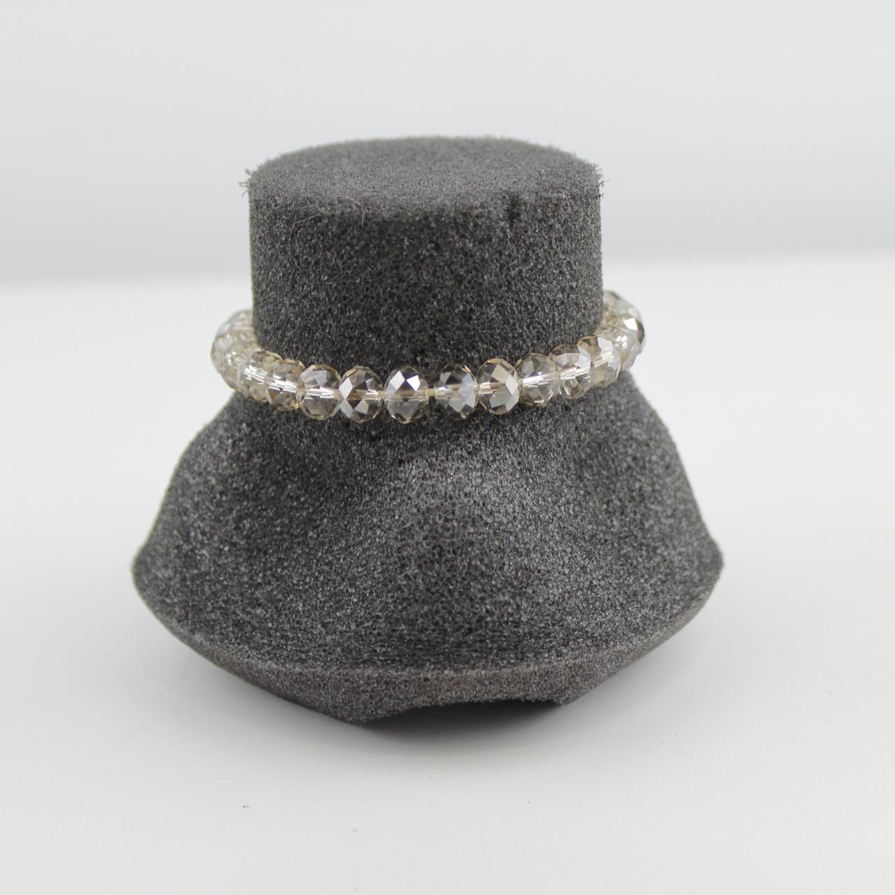 Stretch Crystal Bracelet Faceted Clear Bead Jewelry Elegant