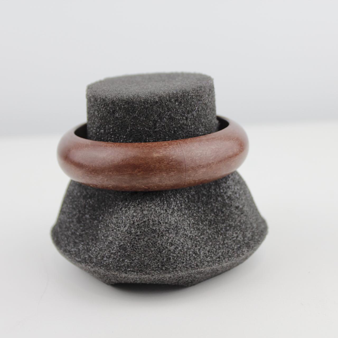 Brown Matte Bangle Bracelet Wooden Jewelry Handmade Fashion