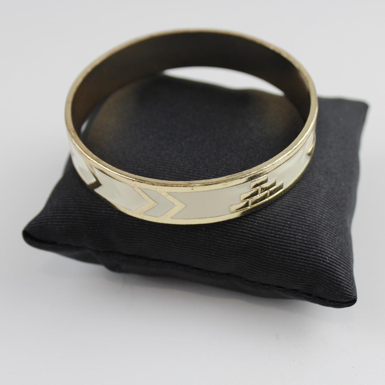 Gold Tone & Enamel - Statement Bracelet Contemporary Stateme