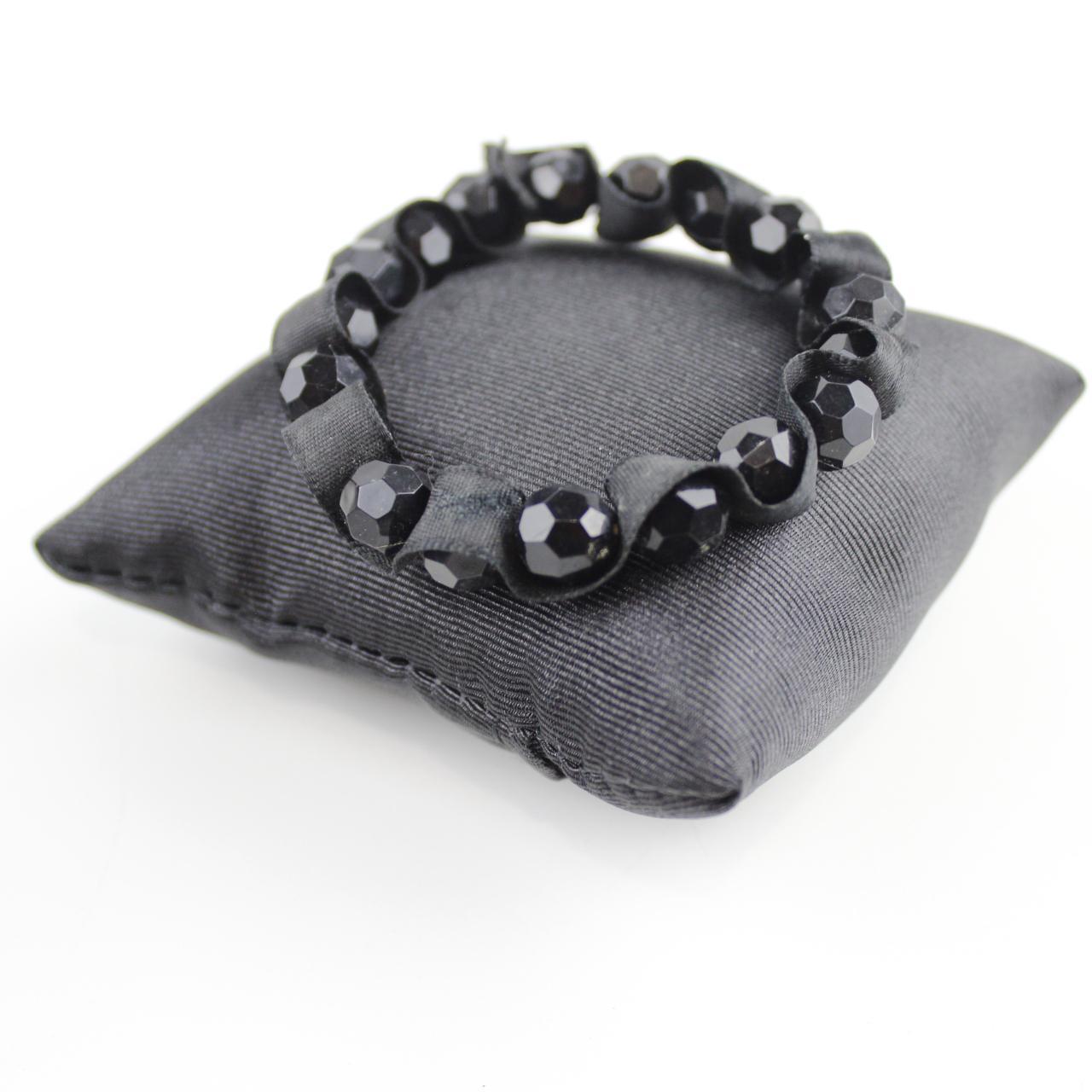 Elegant Bracelet Black Crystal Bead Stretch Costume Jewelry