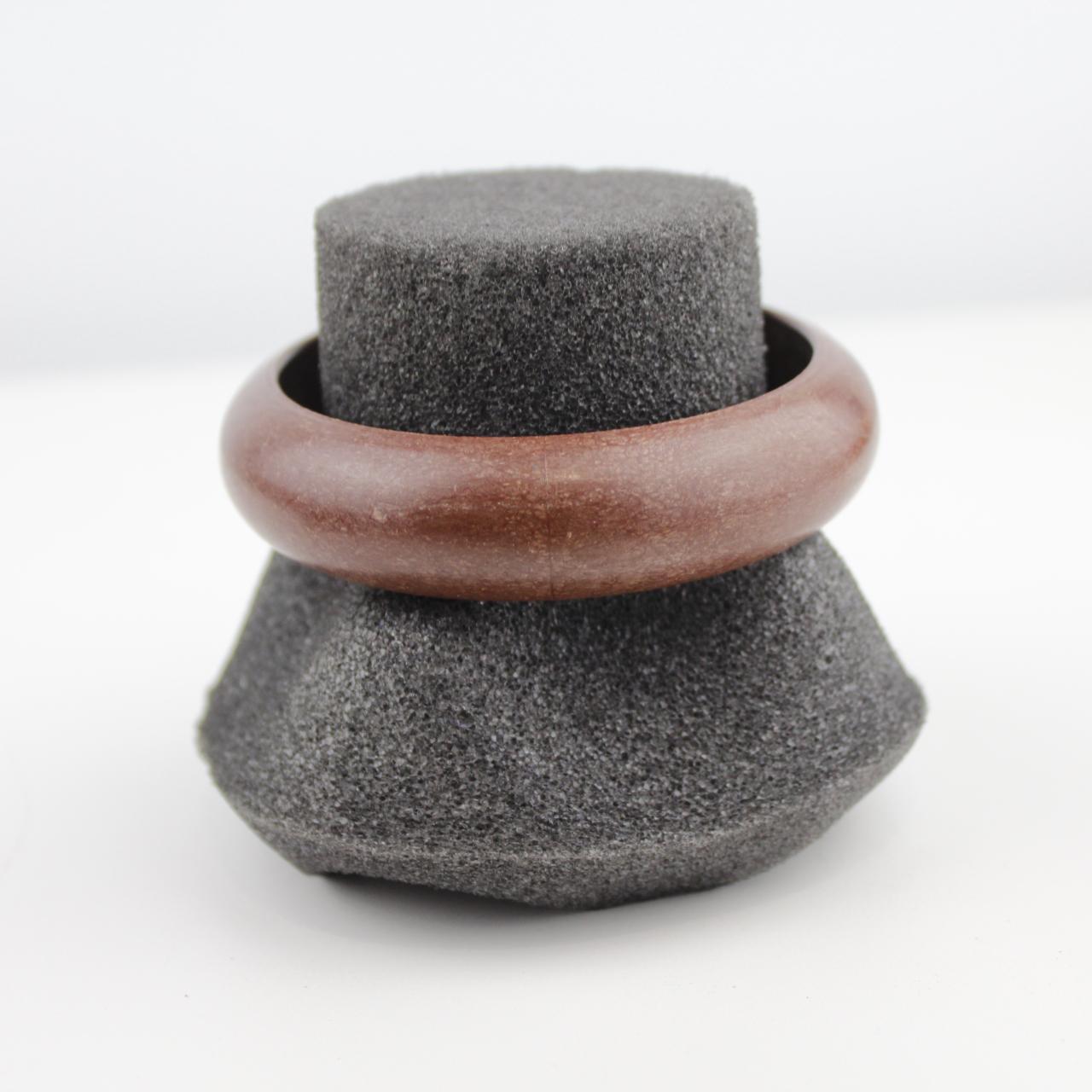 Brown Matte Bangle Bracelet Wooden Jewelry Handmade Fashion